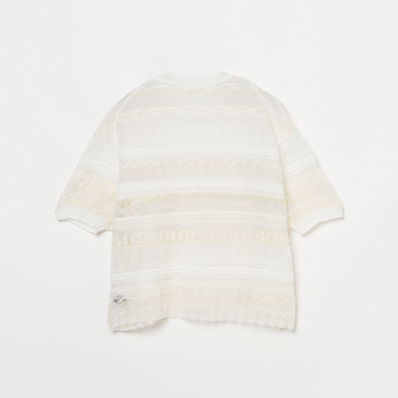  「boussole RANDOM BORDER LACE C/N」|Tシャツ・カットソー|
