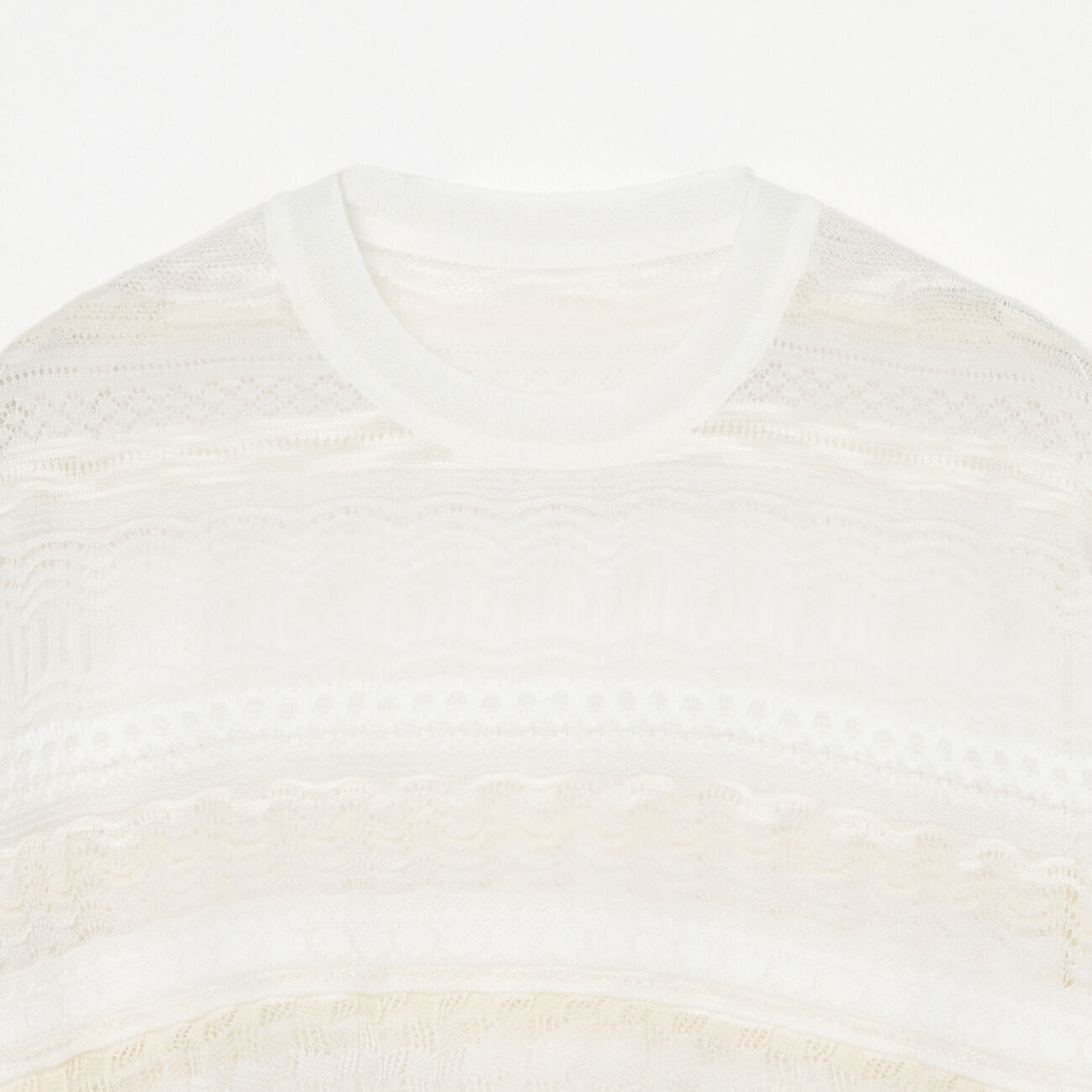  「boussole RANDOM BORDER LACE C/N」|Tシャツ・カットソー|