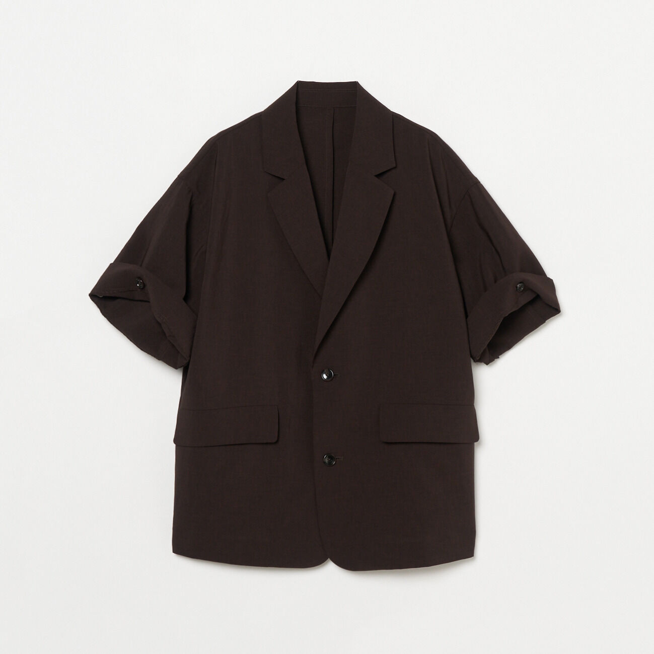 HELIOPOLE「HELIOPOLE DRY TOUCH HALF SLEEVE JACKET」|デニムジャケット|ダークブラウン