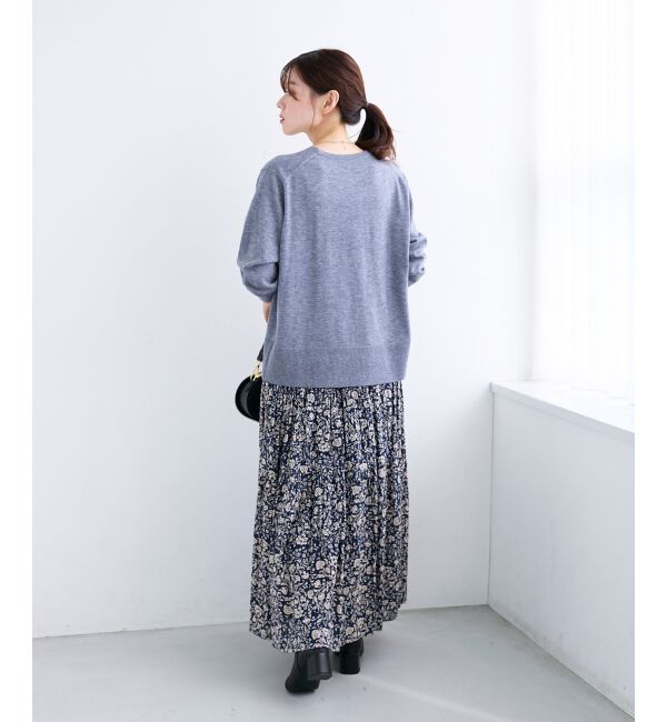  「フレーズロゴ刺繍Vネックニット」|ニット・セーター|