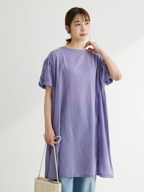 Green Parks「I　ピグメント5分袖チュニック」|チュニック|Purple