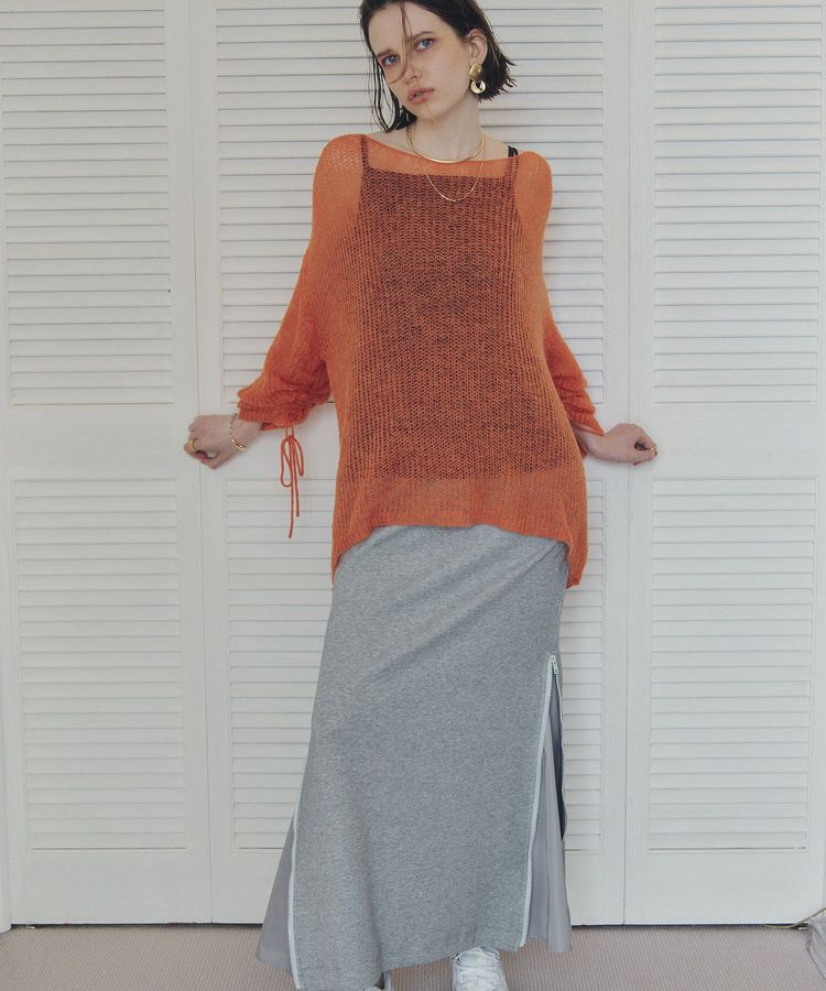 Editt by YECCA VECCA「袖シャーリングシアーニット」|ニット・セーター|