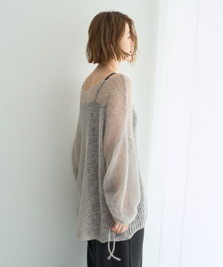 Editt by YECCA VECCA「袖シャーリングシアーニット」|ニット・セーター|
