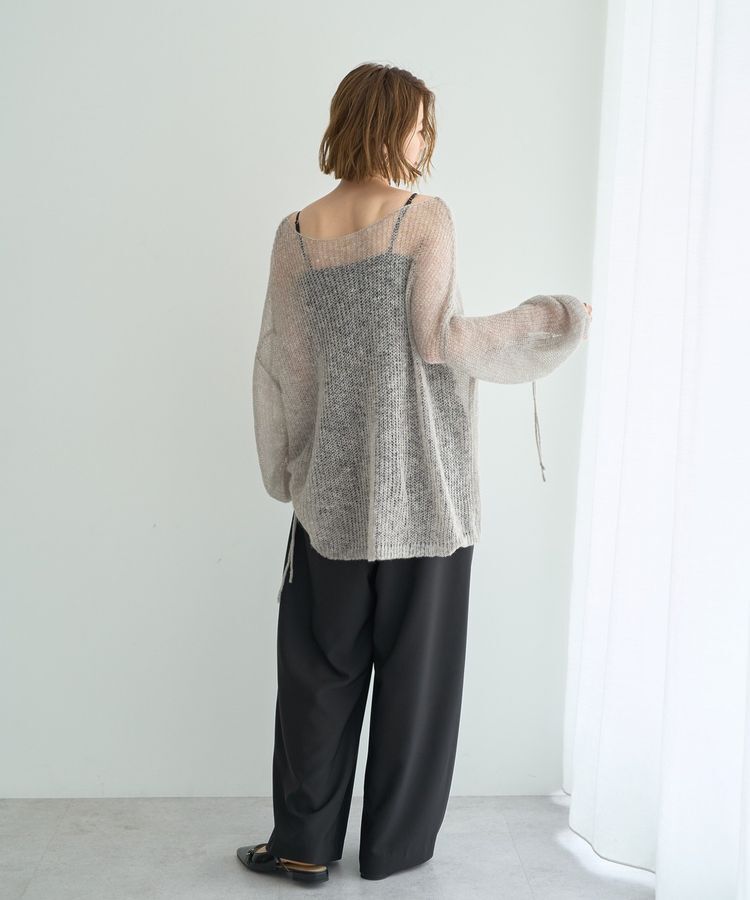 Editt by YECCA VECCA「袖シャーリングシアーニット」|ニット・セーター|