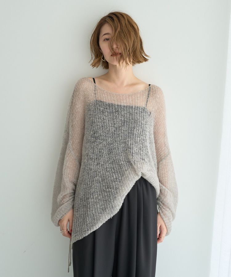 Editt by YECCA VECCA「袖シャーリングシアーニット」|ニット・セーター|