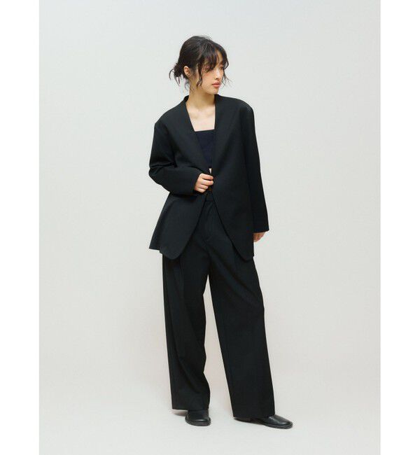 MIDIUMISOLID「MIDIUMISOLID for Ladies ノーカラージャケット」|テーラードジャケット|