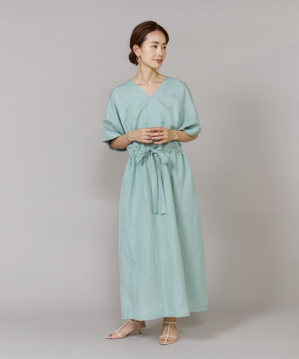 Le Souk「《大きいサイズ》ギャザーウエストワンピース」|ワンピース|