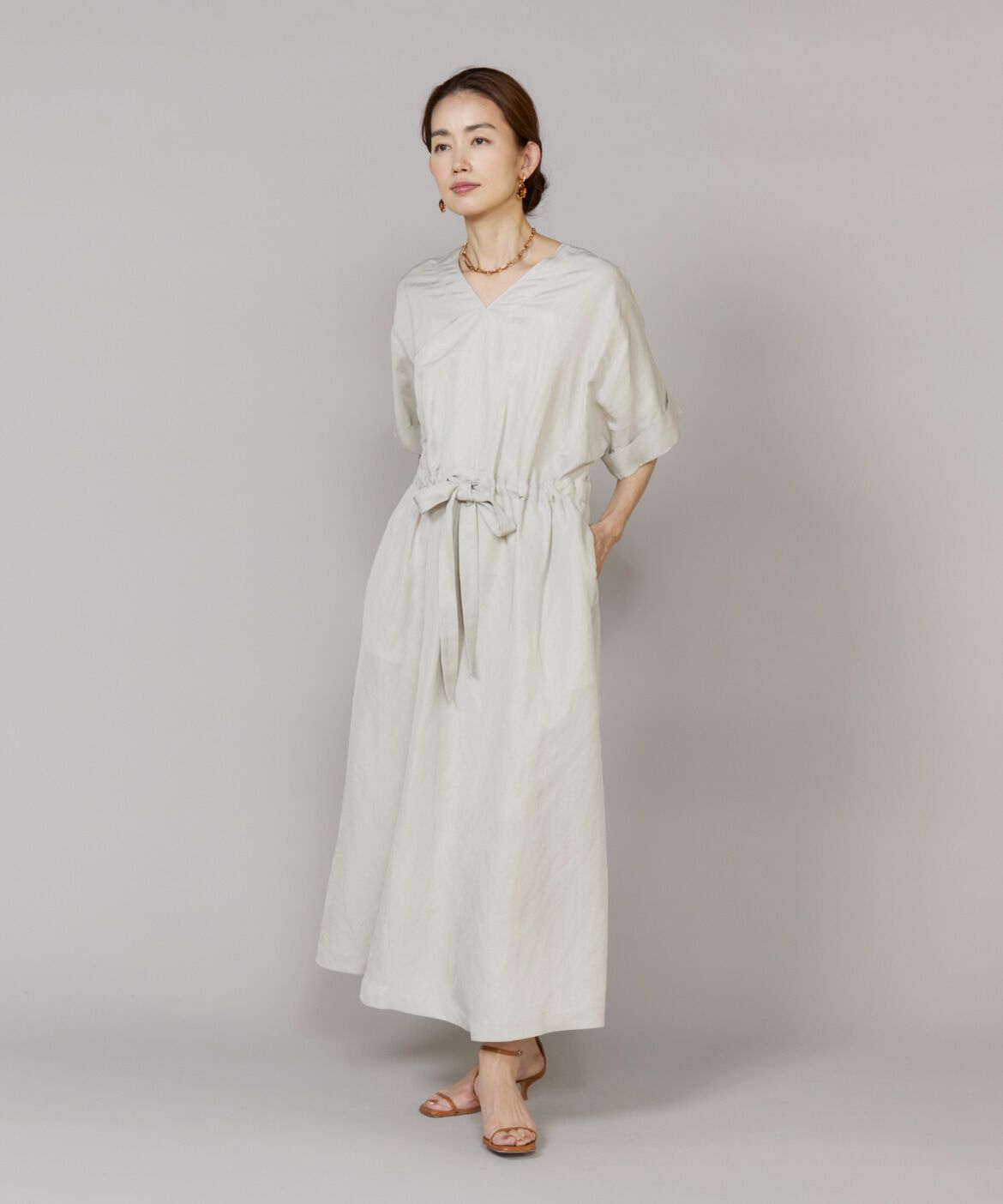 Le Souk「《大きいサイズ》ギャザーウエストワンピース」|ワンピース|