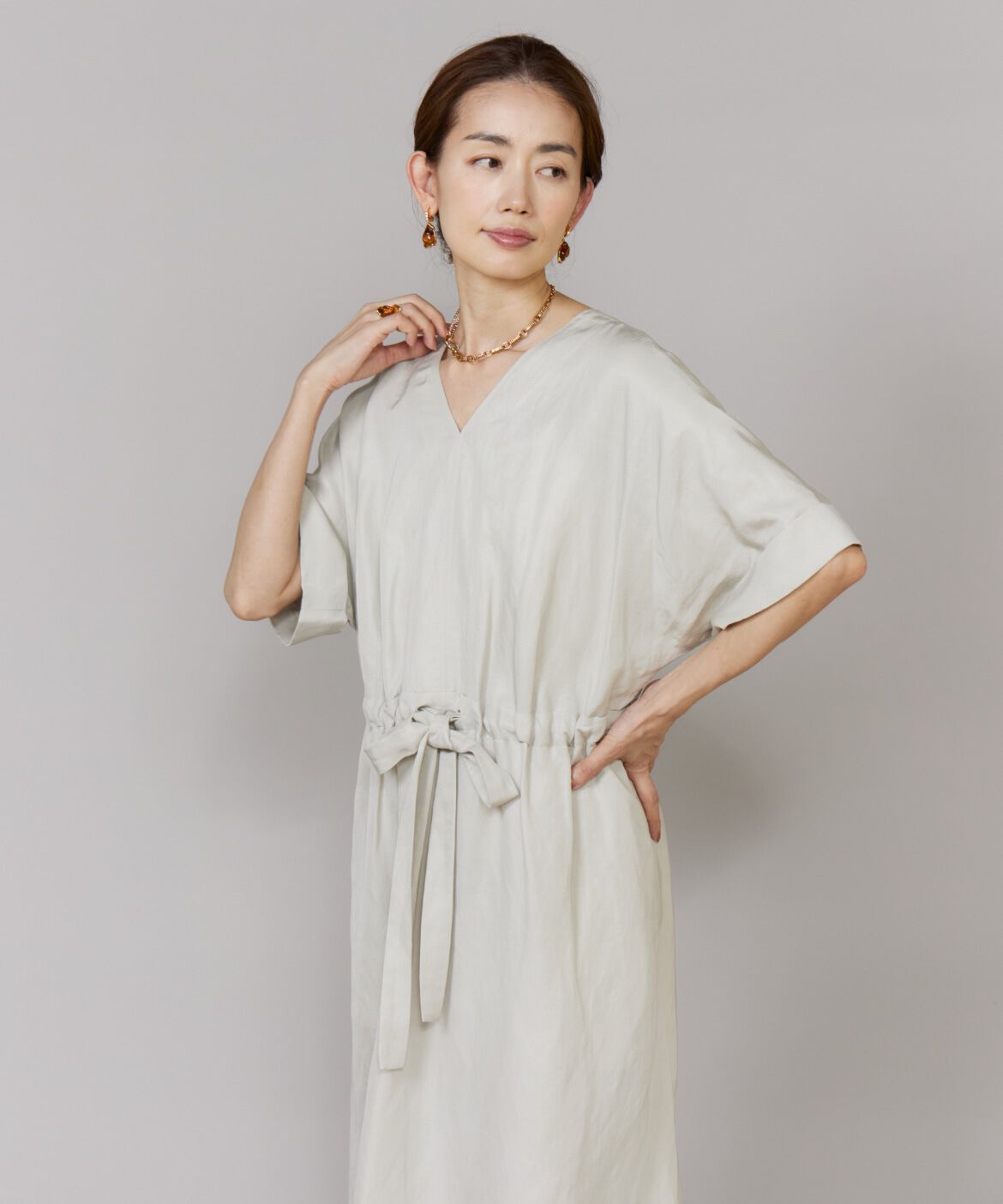 Le Souk「《大きいサイズ》ギャザーウエストワンピース」|ワンピース|