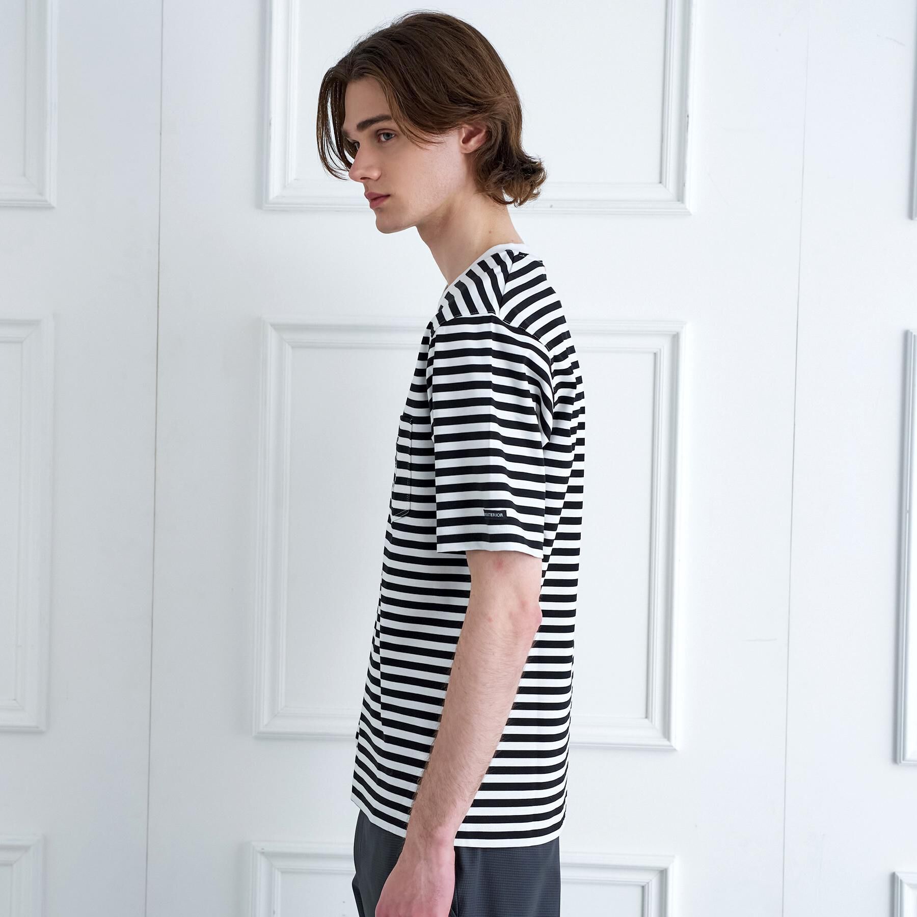 DRESSTERIOR「【接触冷感／抗菌防臭／消臭】ICE CLEAR COTTON ボーダーTシャツ」|Tシャツ・カットソー|