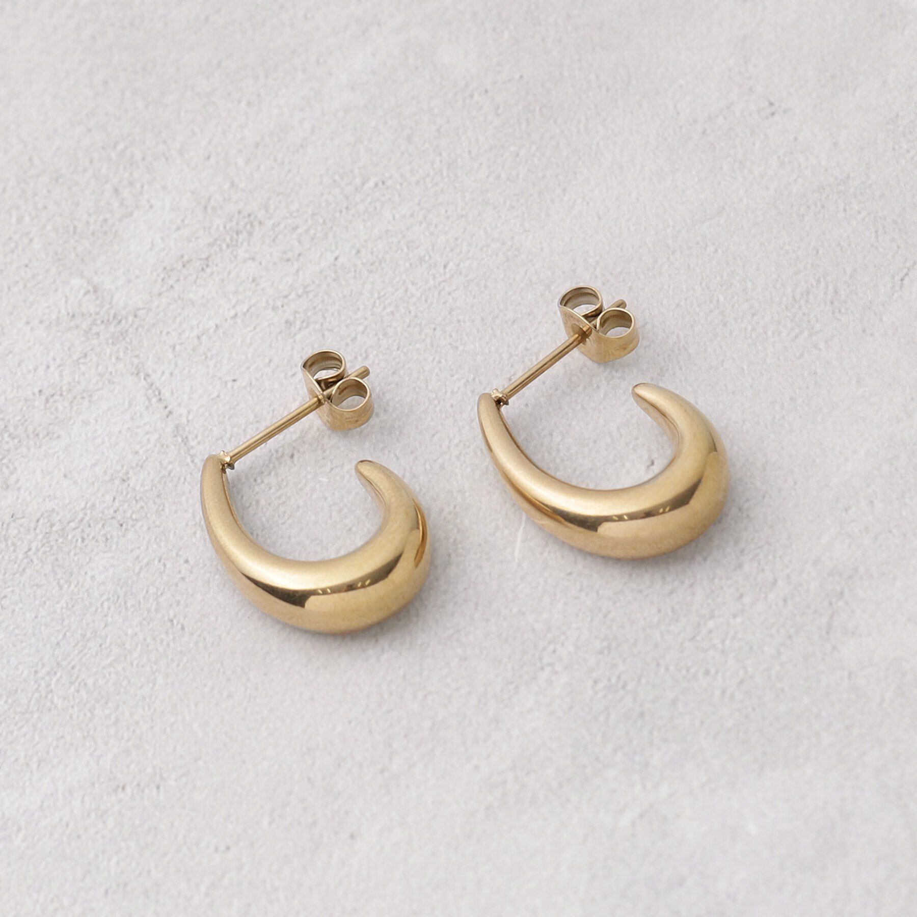 grove「【ステンレス】メタルオーバルピアス」|ピアス|