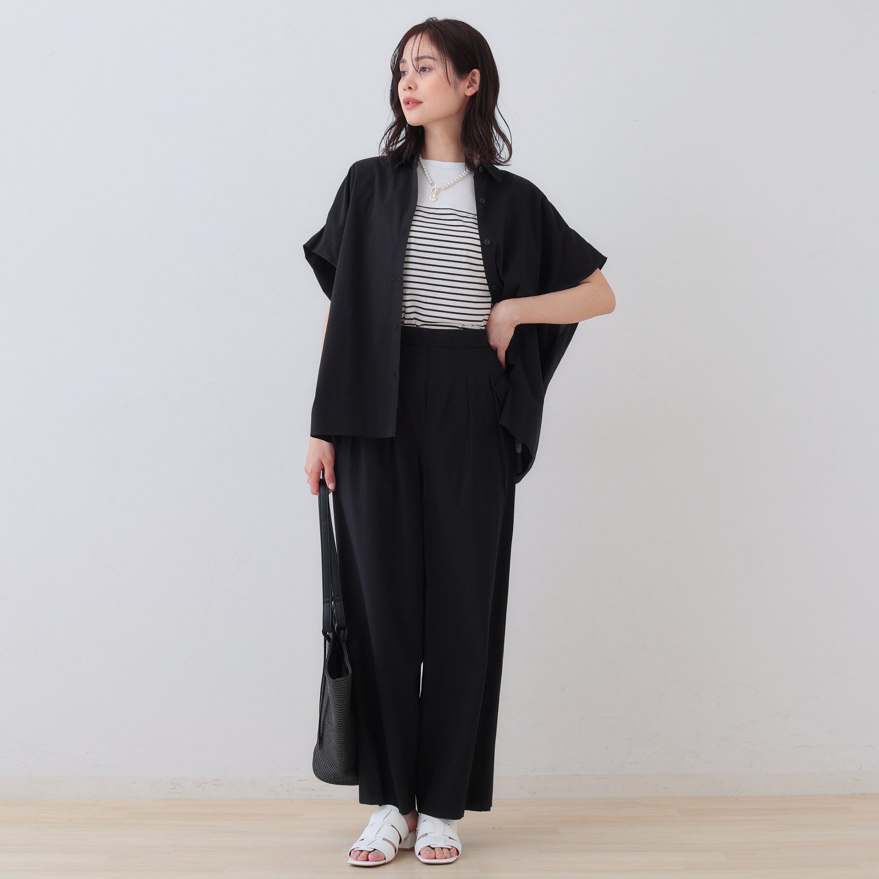 INDIVI「【SETUP可能/涼しい】コットンワイドパンツ」|その他|