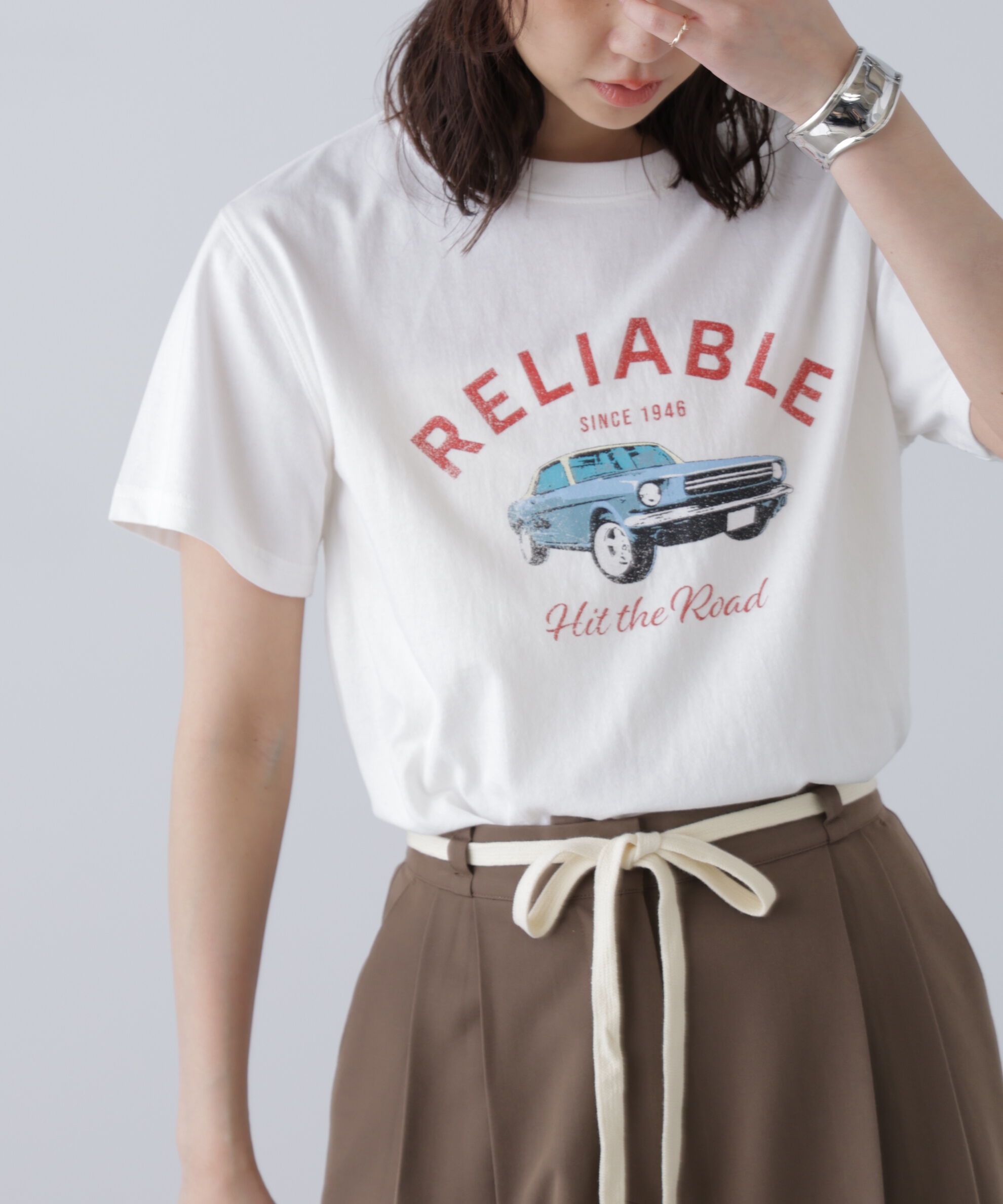  「クラシックカープリントTシャツ」|Tシャツ・カットソー|ホワイト