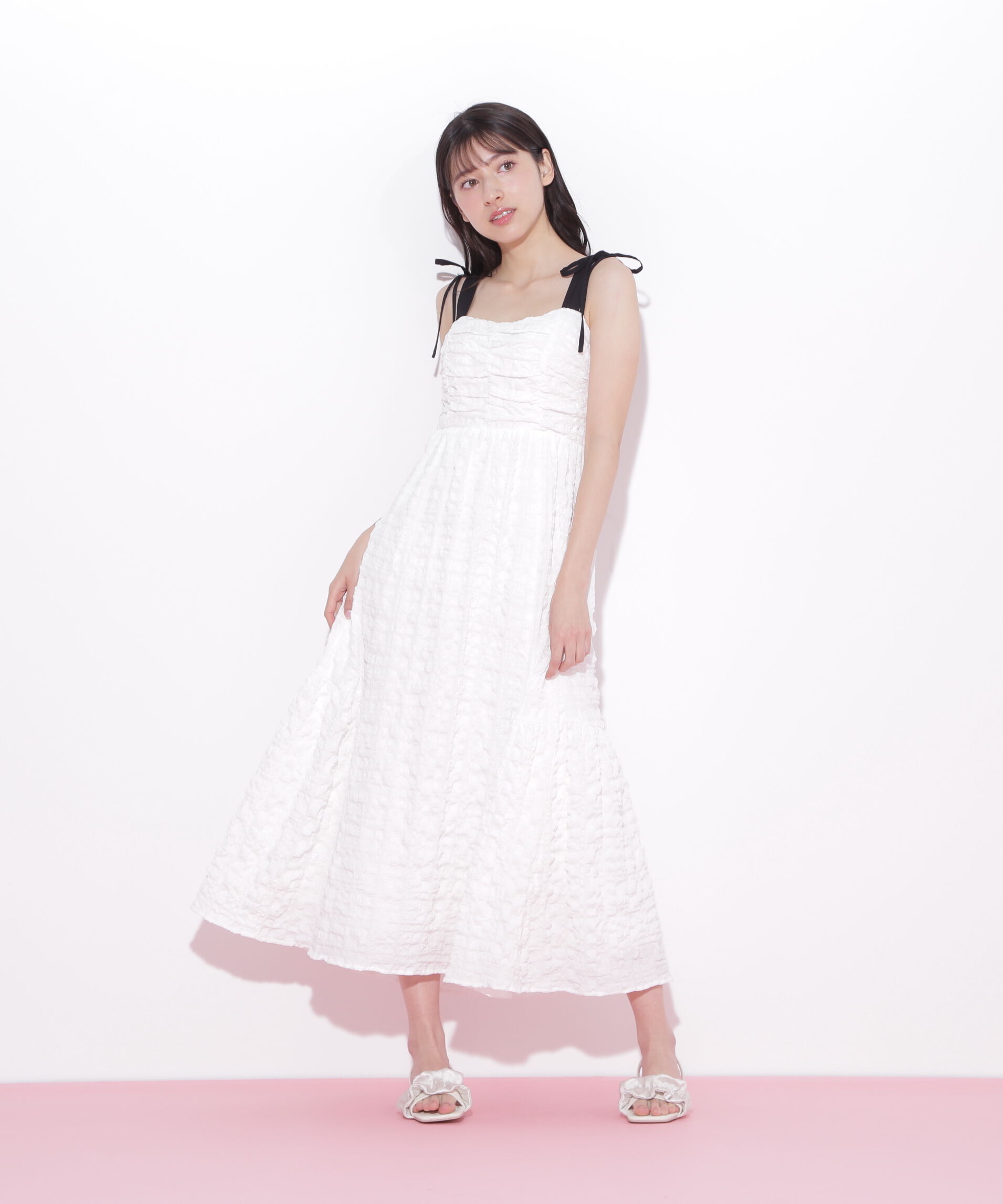  「ショルダーリボンワンピース」|ワンピース|