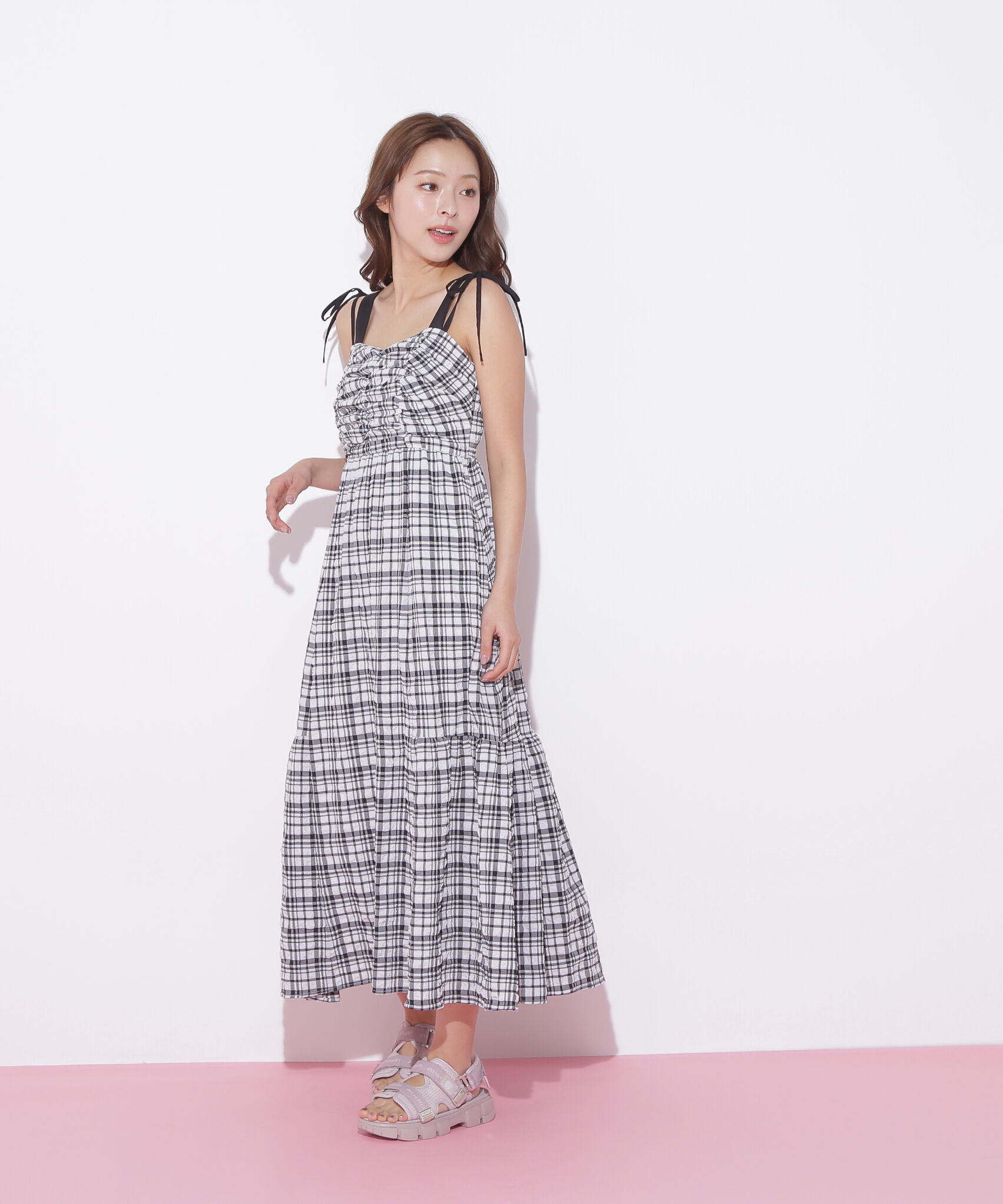  「ショルダーリボンワンピース」|ワンピース|
