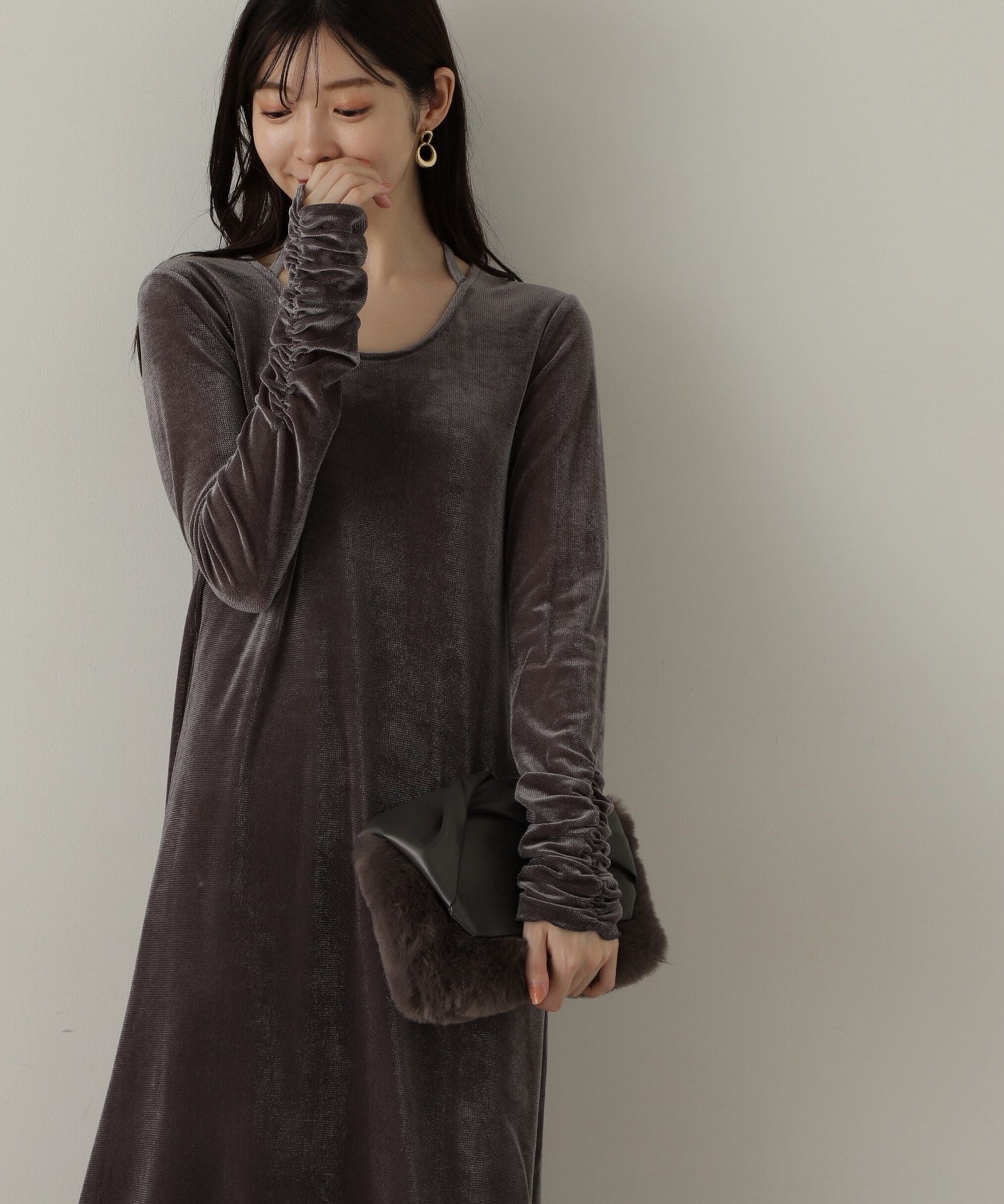 PROPORTION BODY DRESSING「シアーベロアワンピース　24AW」|ワンピース|
