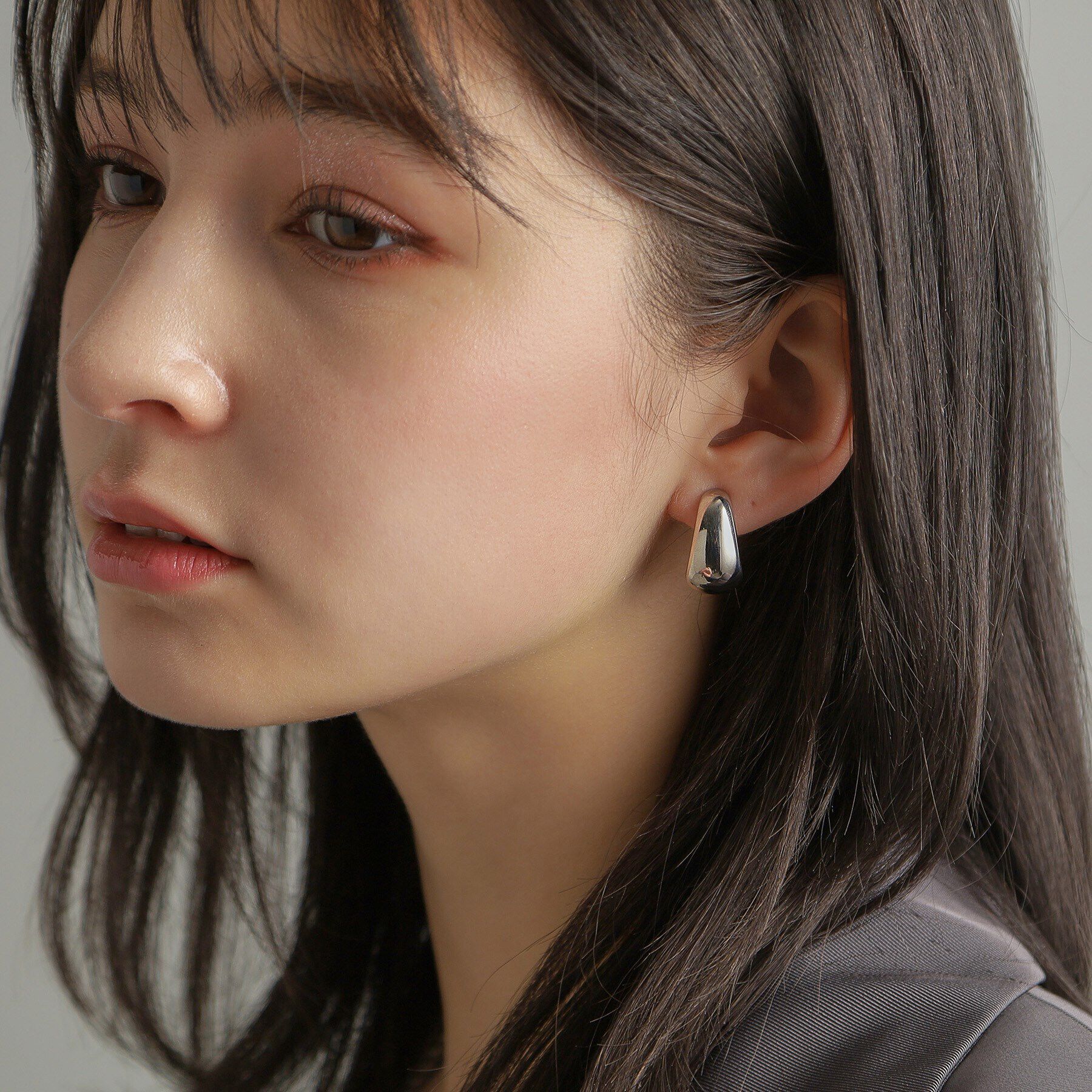 COCOSHNIK ONKITSCH「シルバー ホロウフープ ドロップピアス」|ピアス|