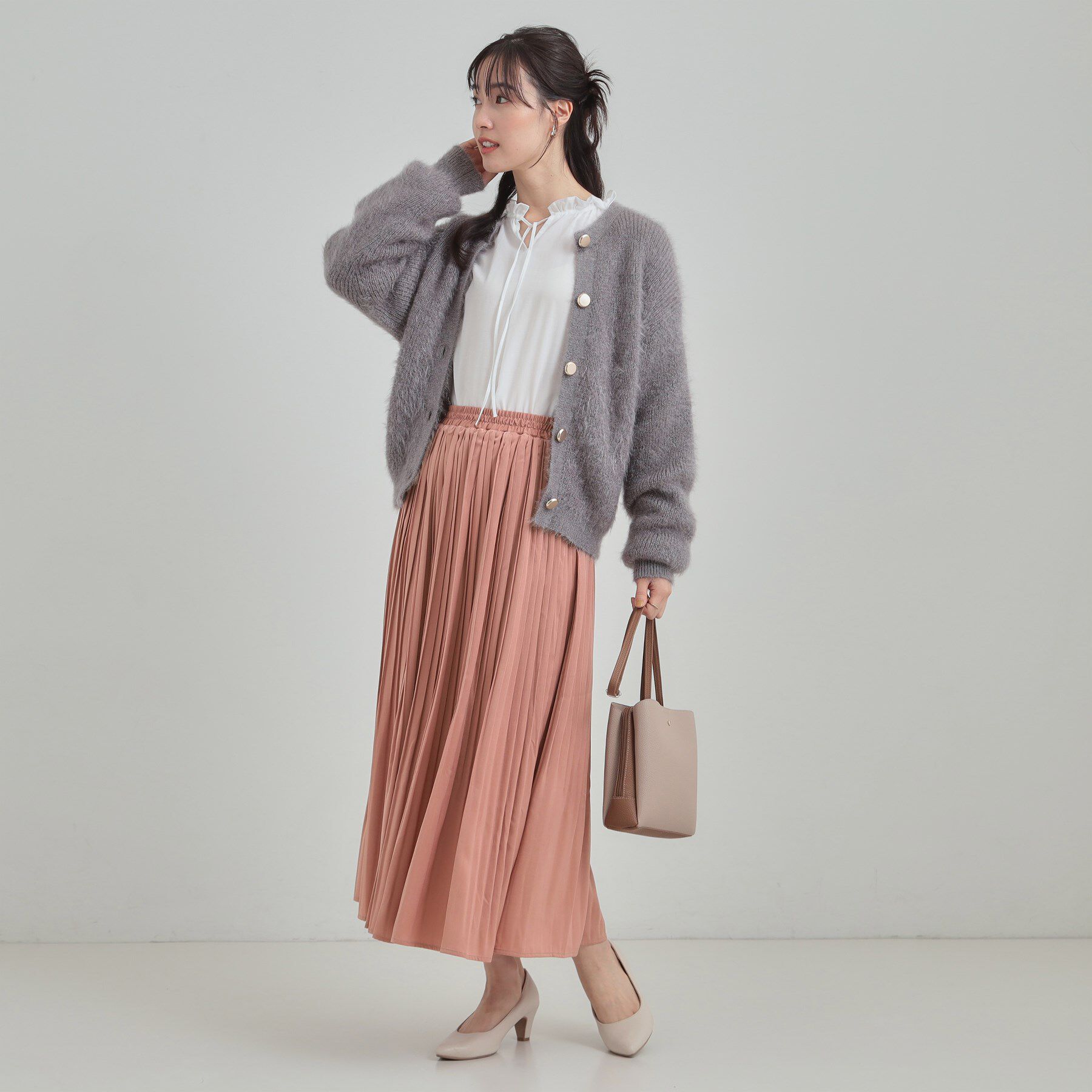 SHOO･LA･RUE「【着丈選べる/あったか】裏に秘密 プリーツスカート」|スカート|