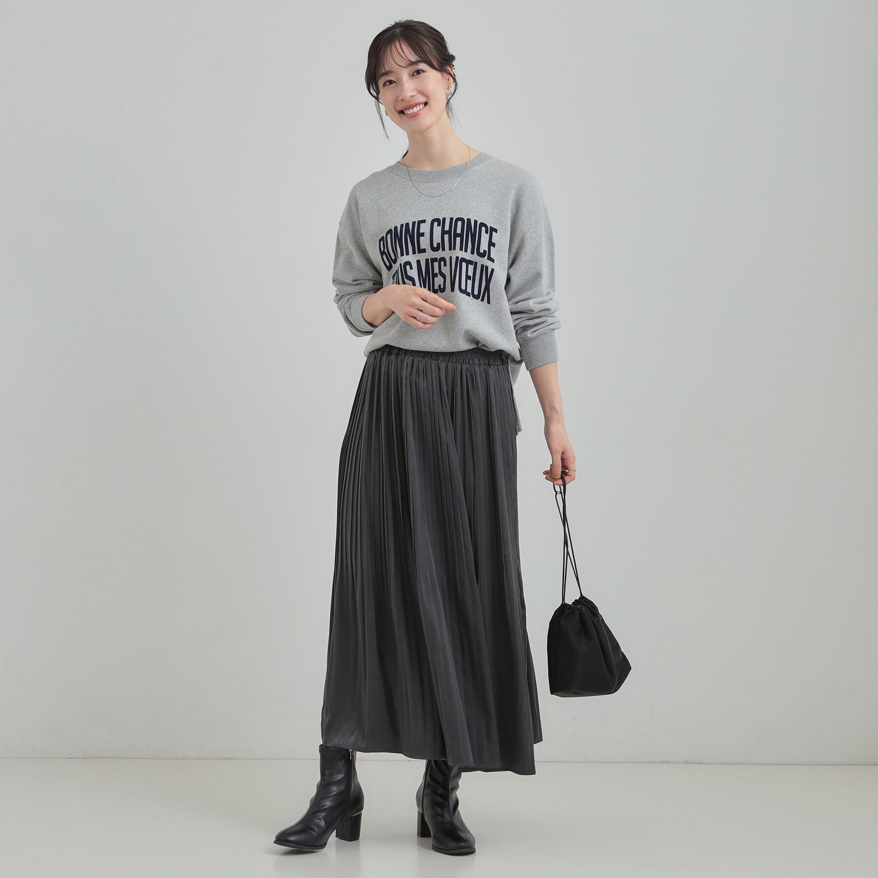 SHOO･LA･RUE「【着丈選べる/あったか】裏に秘密 プリーツスカート」|スカート|