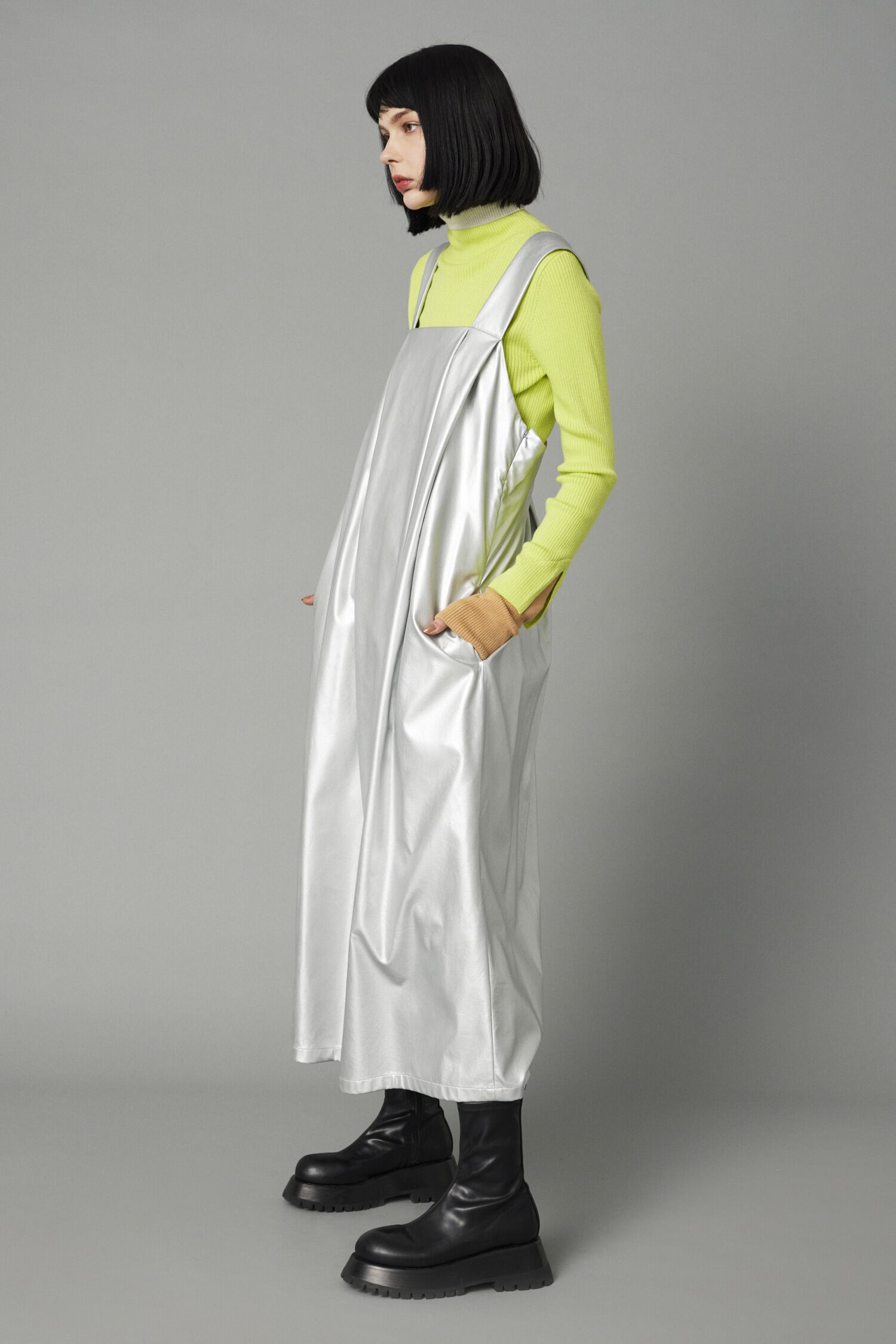 HeRIN.CYE「Leather like long dress」|ワンピース|