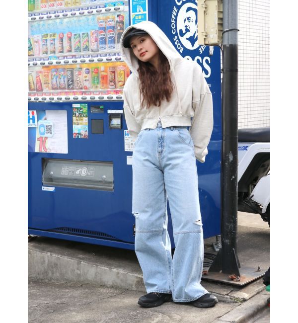 Ungrid「ヘムスリットクラッシュデザインデニム」|デニム|