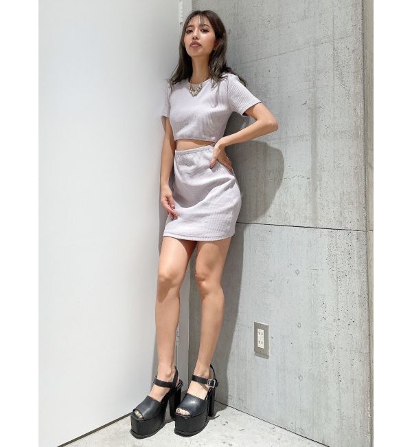 GYDA「WAIST OPEN 2WAYテレコワンピース」|ワンピース|