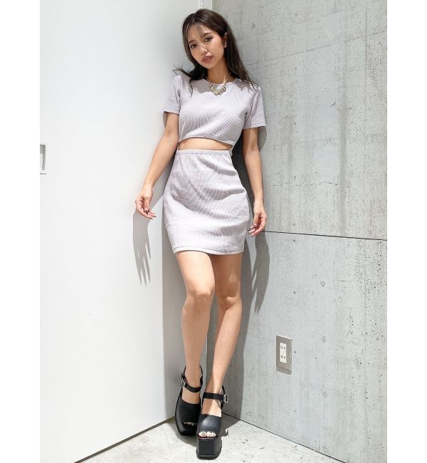 GYDA「WAIST OPEN 2WAYテレコワンピース」|ワンピース|