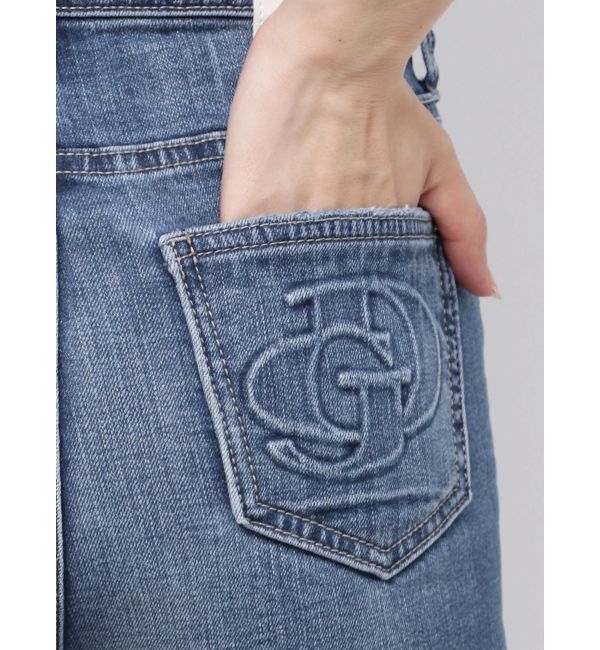 GYDA「ハイウエストGD embossダメージスキニーデニムパンツ」|デニム|