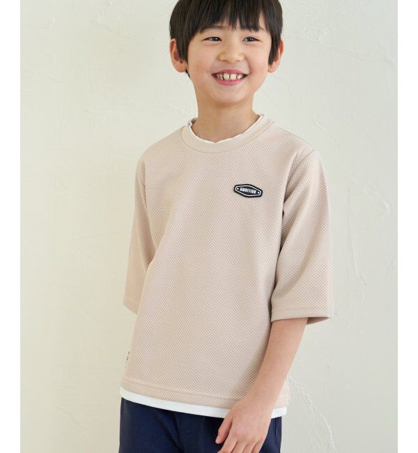 ikka kids「【親子おそろい】パイナップルレイヤード7分袖Tシャツ（120~160cm）」|Tシャツ・カットソー|