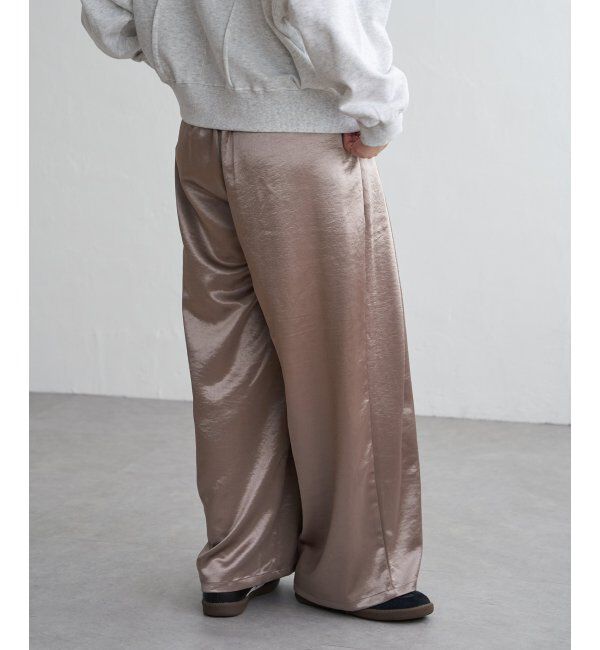 VENCE share style「サテンタックワイドパンツ」|デニム|