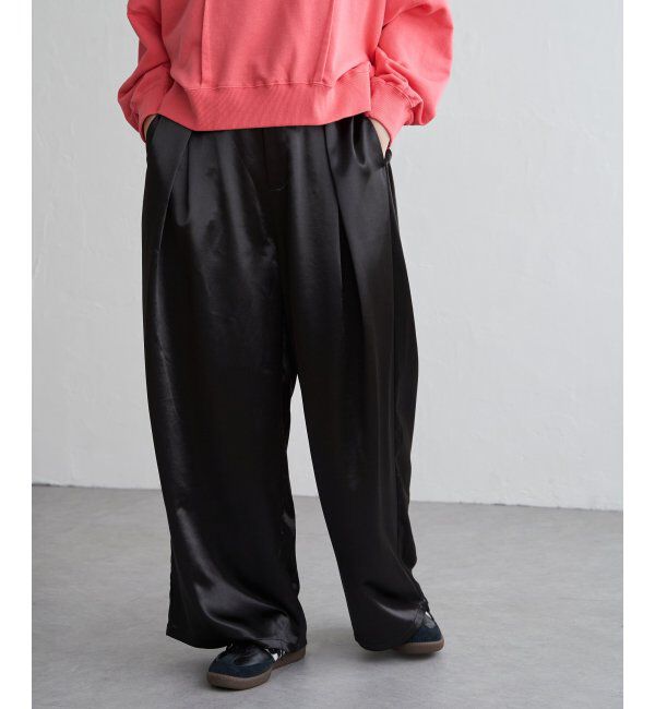 VENCE share style「サテンタックワイドパンツ」|デニム|