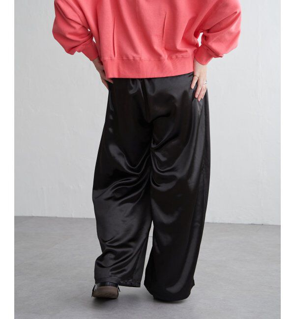 VENCE share style「サテンタックワイドパンツ」|デニム|