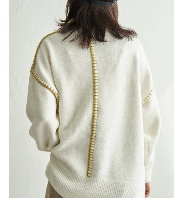 VENCE share style「配色ハンドステッチプルオーバー」|ニット・セーター|