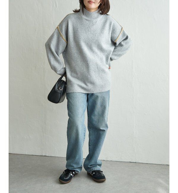 VENCE share style「配色ハンドステッチプルオーバー」|ニット・セーター|