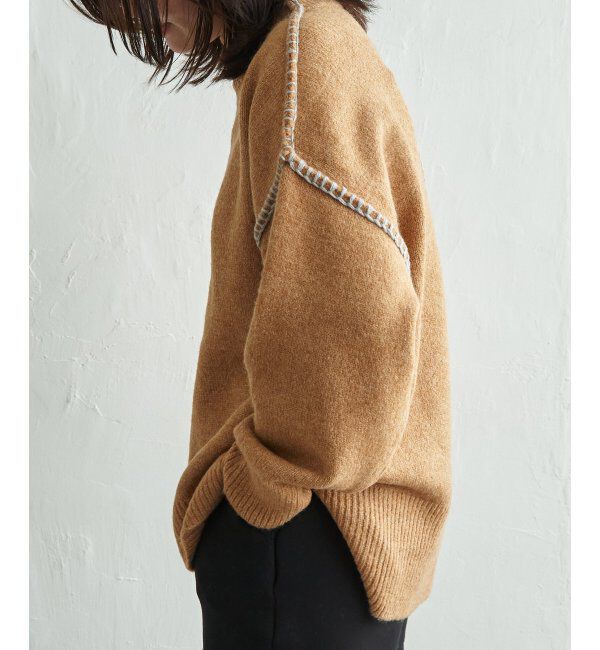 VENCE share style「配色ハンドステッチプルオーバー」|ニット・セーター|