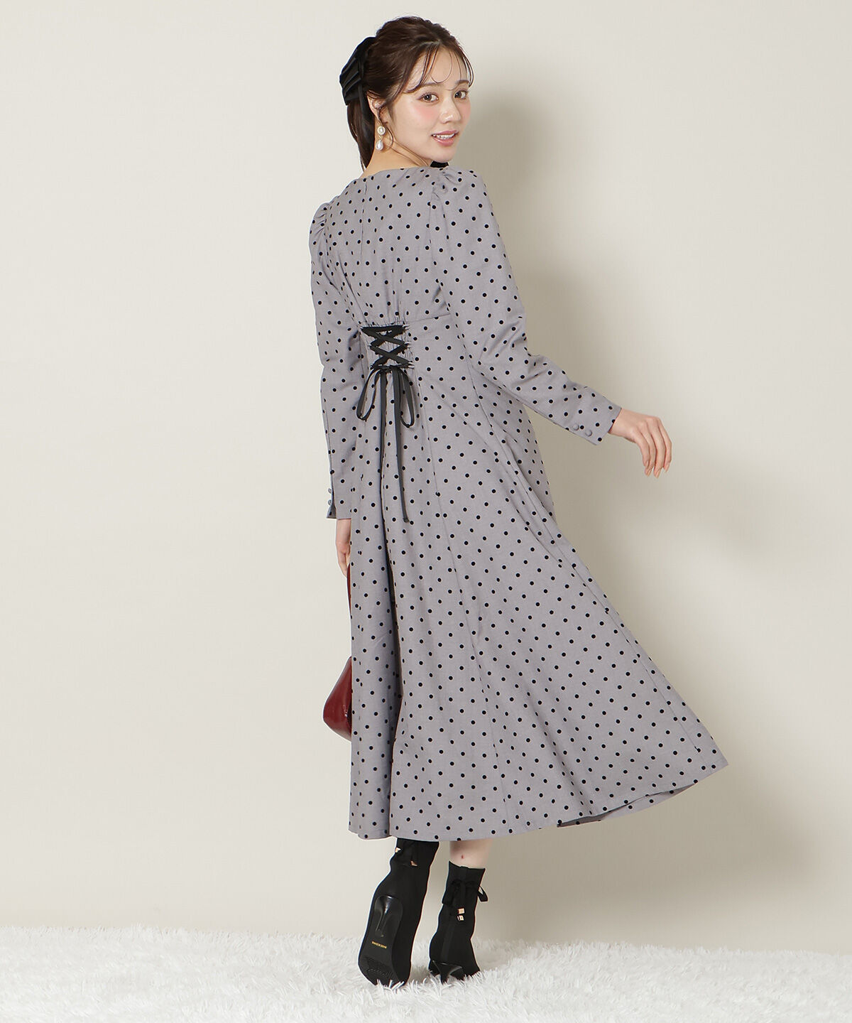 WILLSELECTION「ドットフロッキーフレアワンピース」|ワンピース|