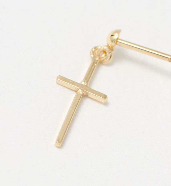 BEAUTY&YOUTH UNITED ARROWS「K10 クロス ピアス」|ピアス|