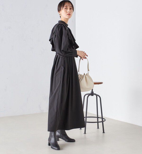 SHIPS for women「【SHIPS別注】A PUPIL:  〈洗濯機可能〉 異素材 コンビ ワンピース ◇」|ワンピース|