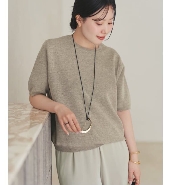 Plage「《WEB限定追加》compact プルオーバー」|ニット・セーター|ベージュ A