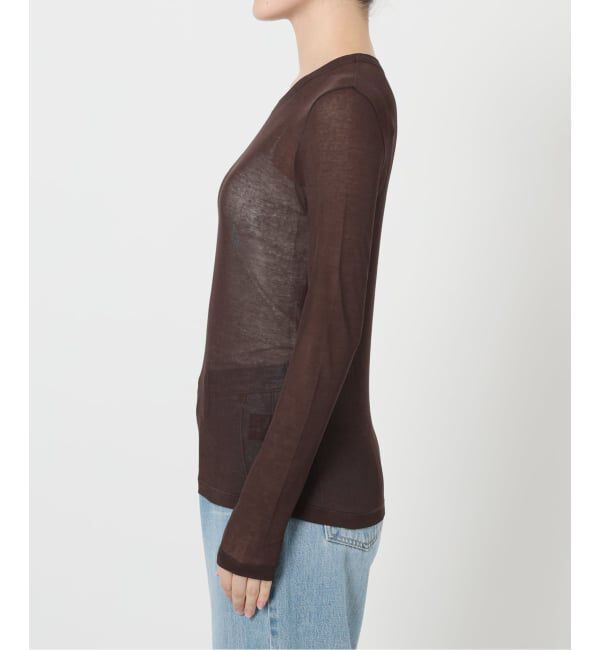 IENA LA BOUCLE「《追加》IENA LA BOUCLE 水撚りガスフライスクルーロングTシャツ」|Tシャツ・カットソー|