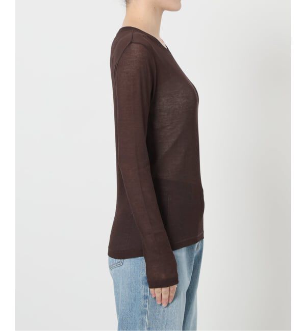 IENA LA BOUCLE「《追加》IENA LA BOUCLE 水撚りガスフライスクルーロングTシャツ」|Tシャツ・カットソー|