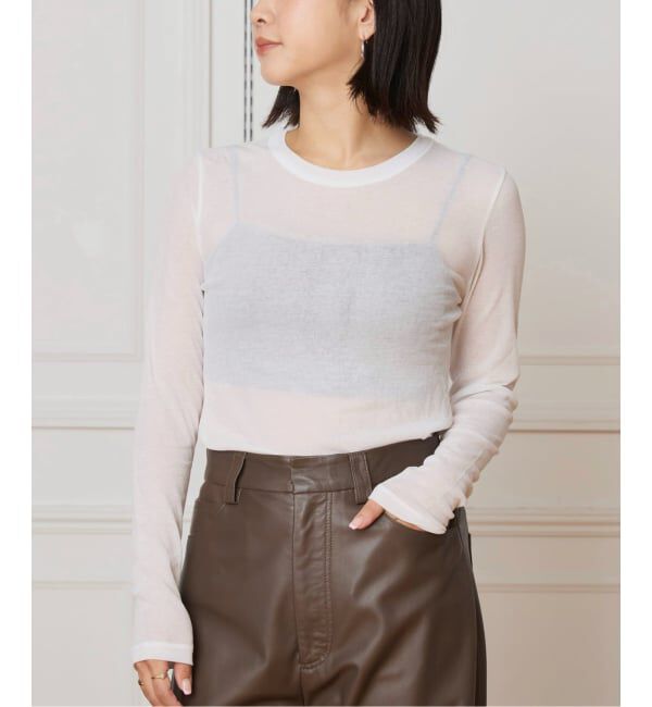 IENA LA BOUCLE「《追加》IENA LA BOUCLE 水撚りガスフライスクルーロングTシャツ」|Tシャツ・カットソー|