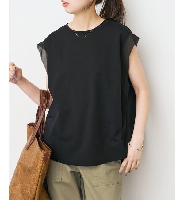 Spick and Span「オーガンジーコンビルーズプルオーバー」|Tシャツ・カットソー|