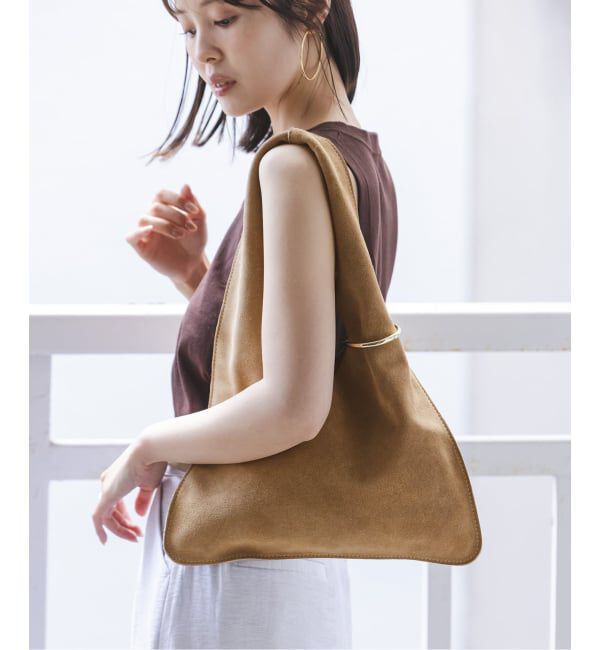 NOBLE「《NOBLE別注・予約》AULENTTI/オウレンティ スウェードワンハンドルBAG」|ショルダー・メッセンジャー|ベージュ