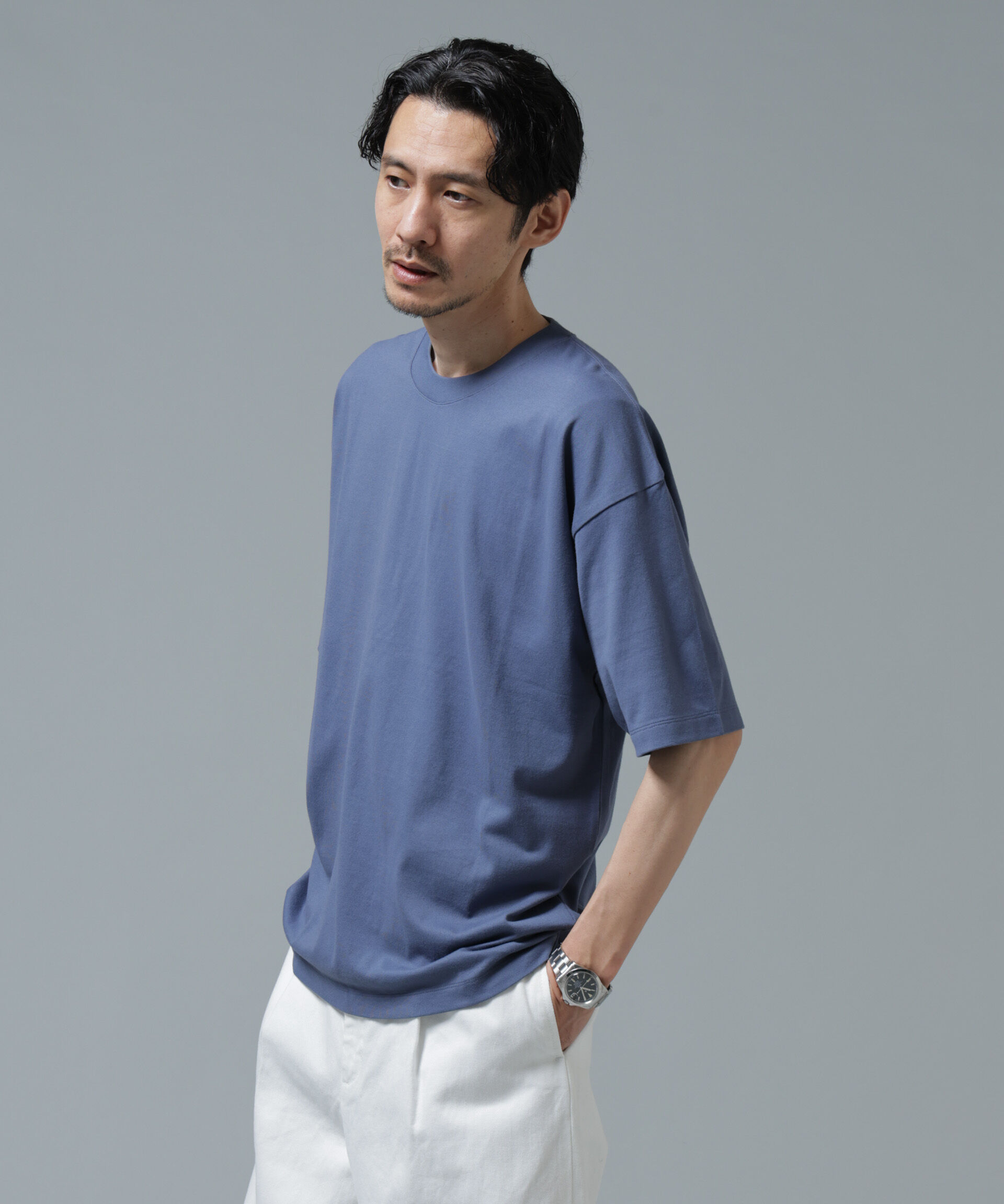 nano･universe「Anti Soaked(R) 汗染み防止 ミドルウェイト 7.1oz ビッグシルエットTシャツ」|Tシャツ・カットソー|