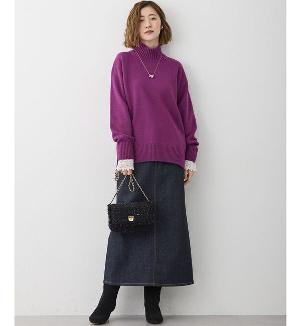 23区「【見上愛さんコラボカラー/Oggi掲載】カシミヤブレンド ハイネック ニット」|ニット・セーター|