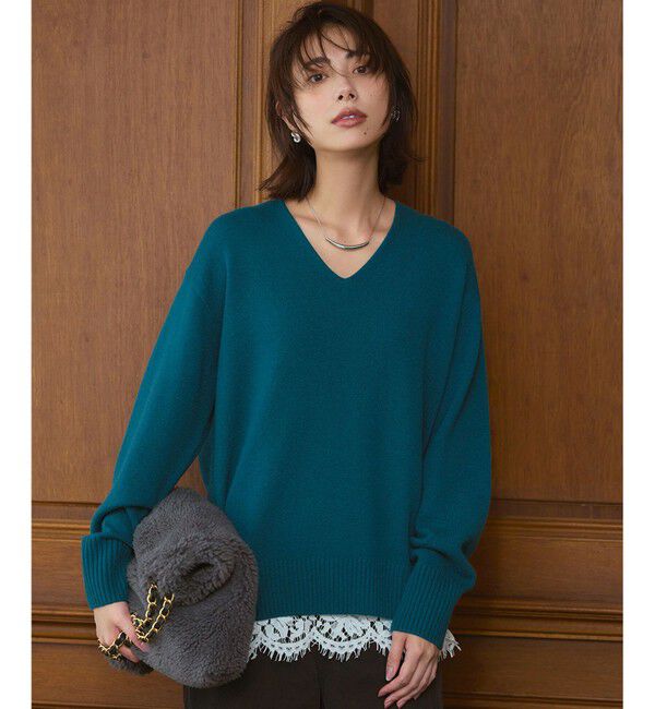 23区「【見上愛さんコラボカラー/VERY・GISELe掲載】カシミヤブレンド Vネック ニット」|ニット・セーター|ﾋﾟｰｺｯｸ