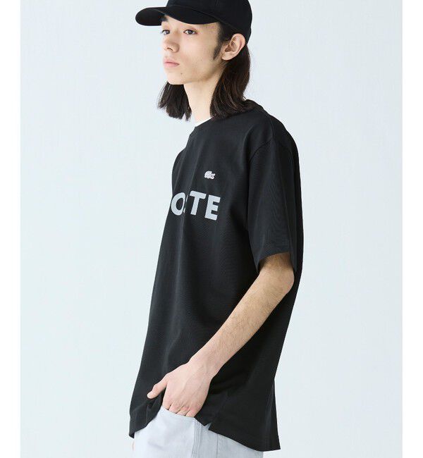 LACOSTE「ヘビーウェイトブランドネーム ラバープリント ロゴ半袖Tシャツ」|Tシャツ・カットソー|