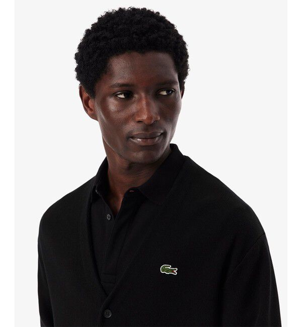 LACOSTE「リブニットステッチコットンニットカーディガン」|カーディガン|