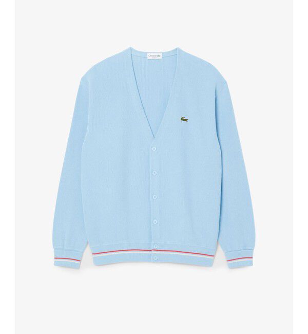 LACOSTE「リブニットステッチコットンニットカーディガン」|カーディガン|